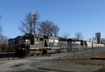 NS 6316 & 3256 lead a train down the yard lead at Aycock